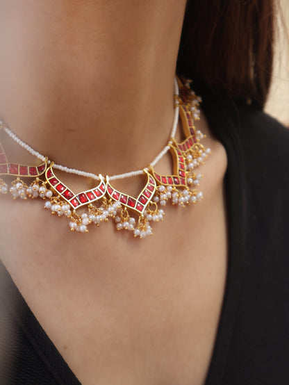 Marnie Ruby Kundan Choker Necklace