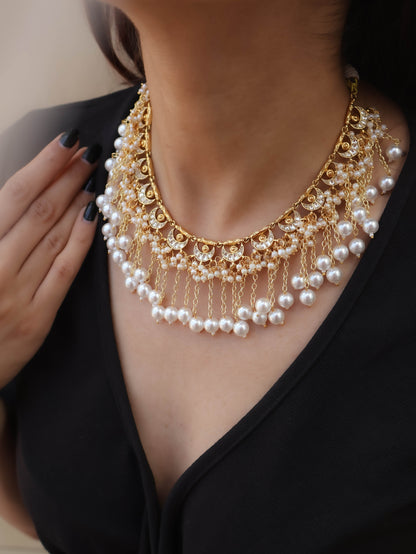 Zeeba Pearl Kundan Necklace