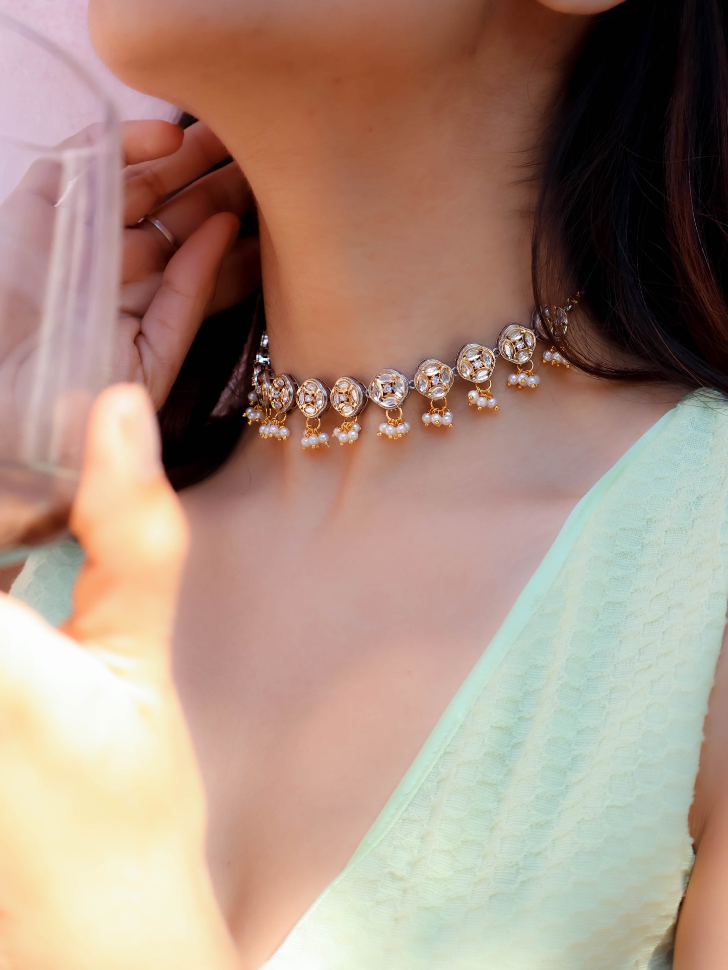 Suhaan Two-Toned Polki Choker Necklace