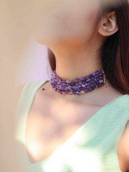 Yulia Amethyst Choker Necklace