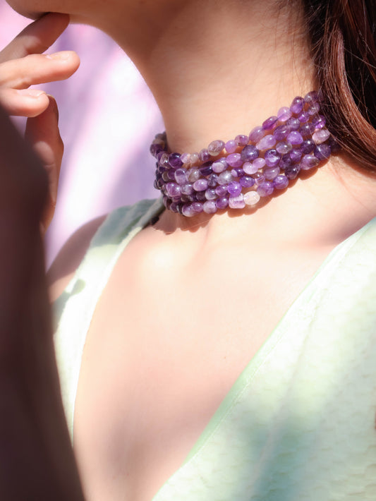 Yulia Amethyst Choker Necklace