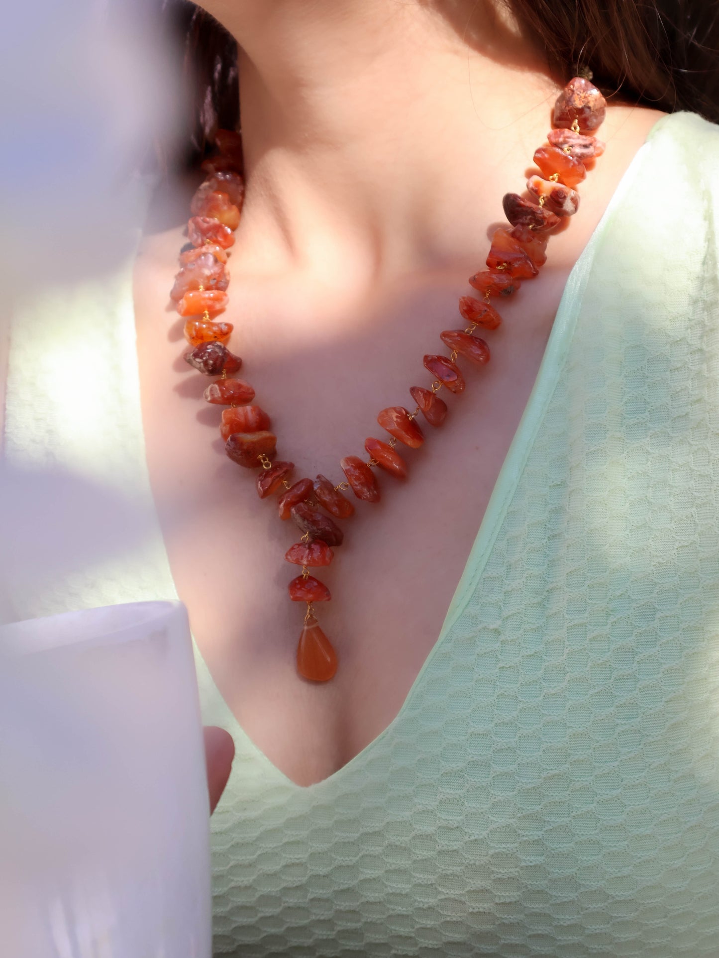 Nadia Fire Agate Necklace