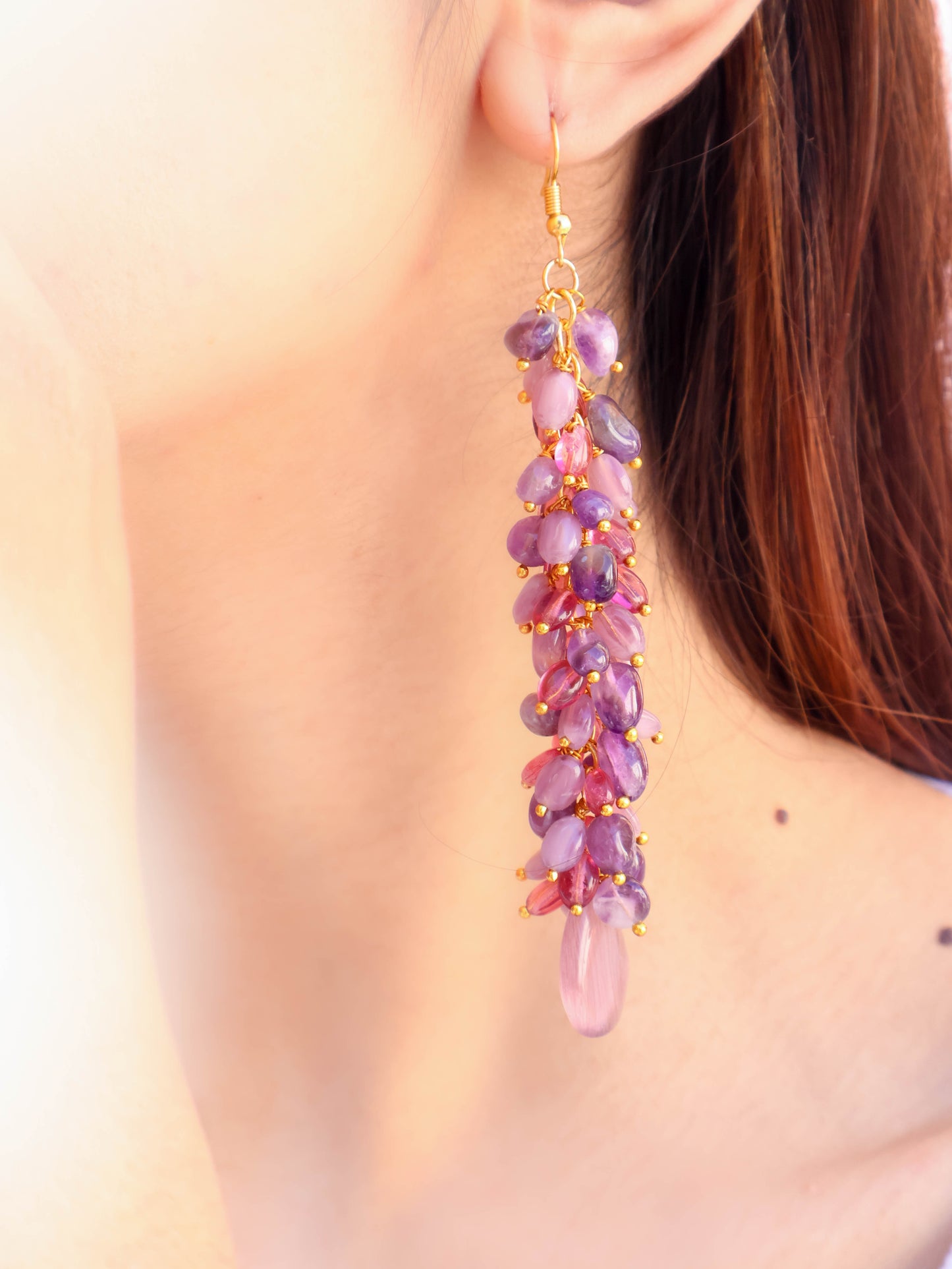 Alora Pink-Purple Earrings