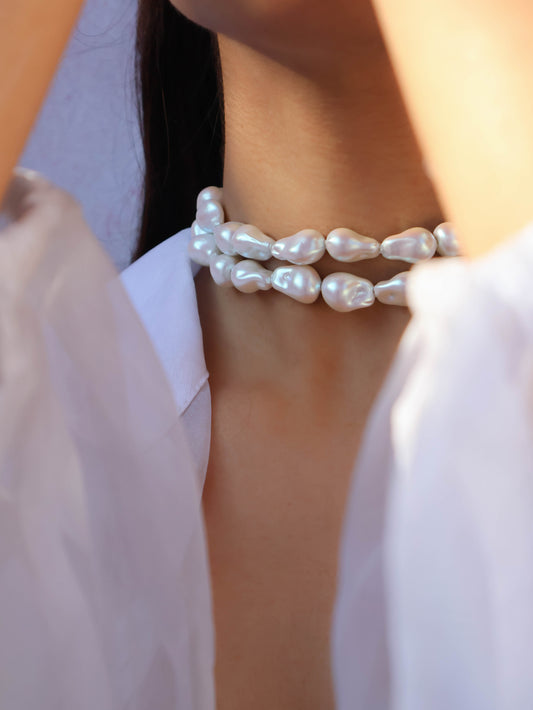 Vasl Baroque Pearl Choker Necklace