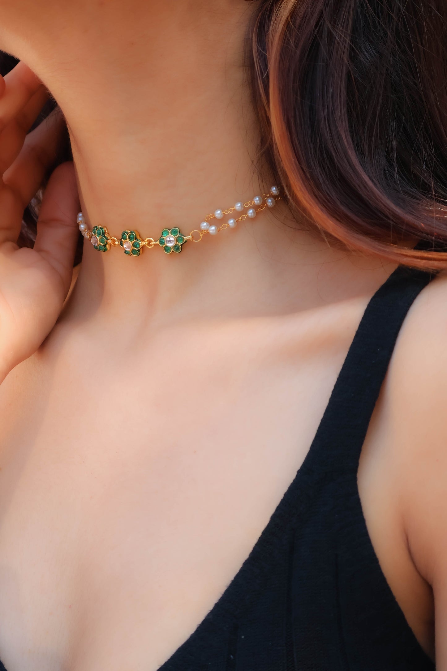 Simara Green Choker Necklace