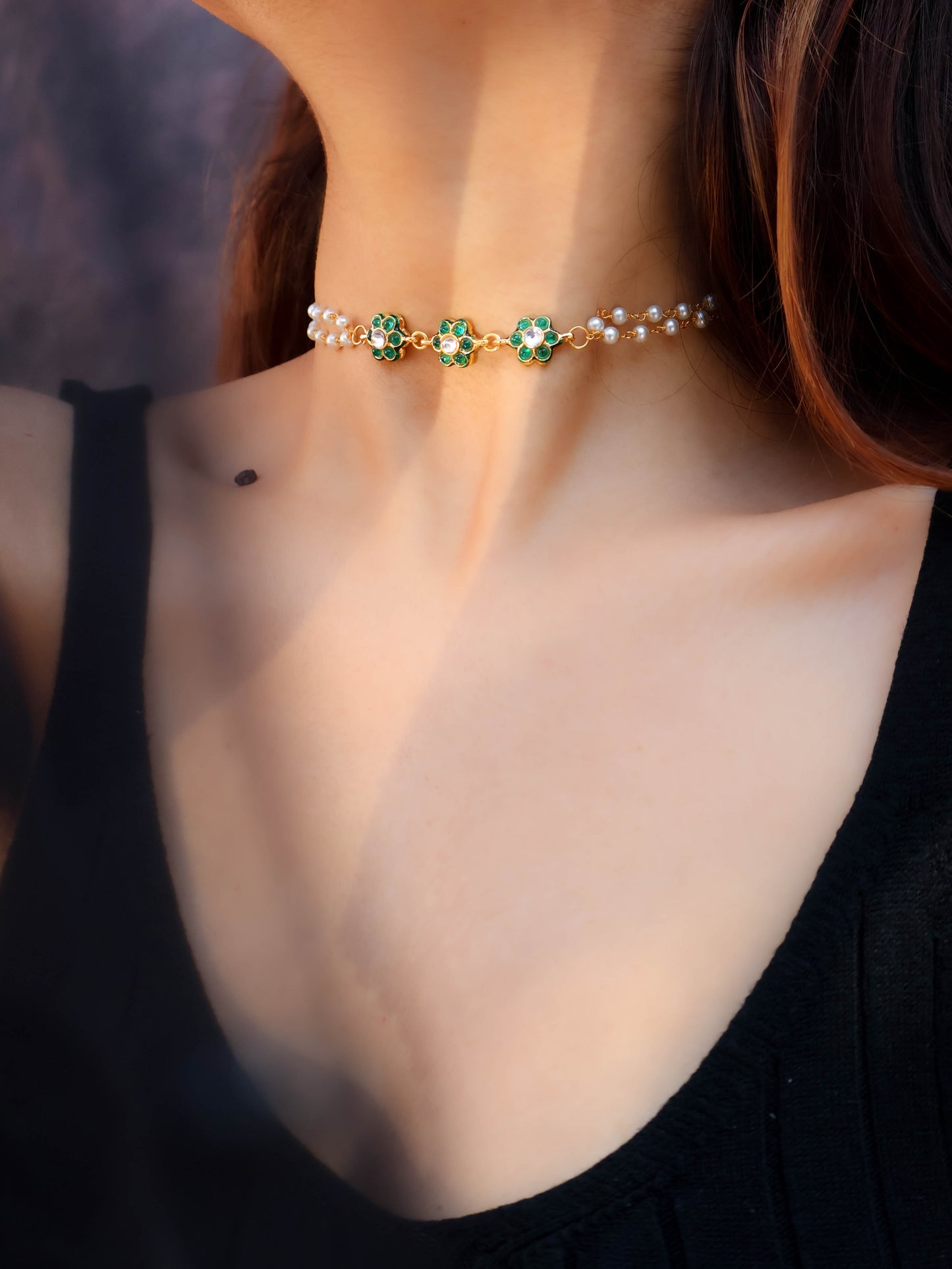 Simara Green Choker Necklace