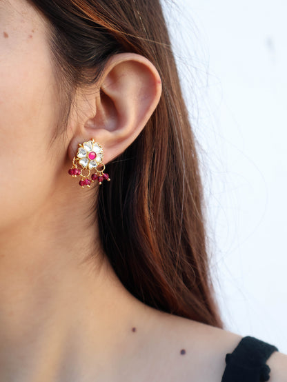 Darya Pink Kundan Earrings