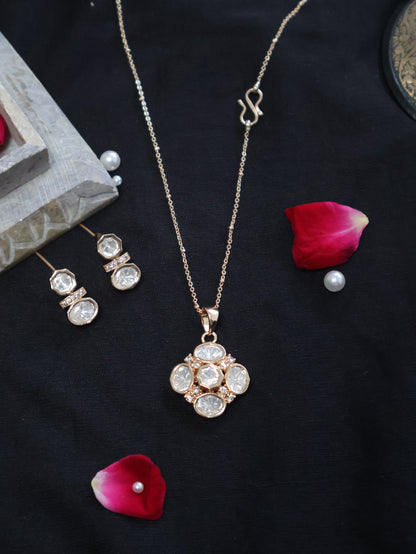 Eshal Polki Pendant Necklace Set