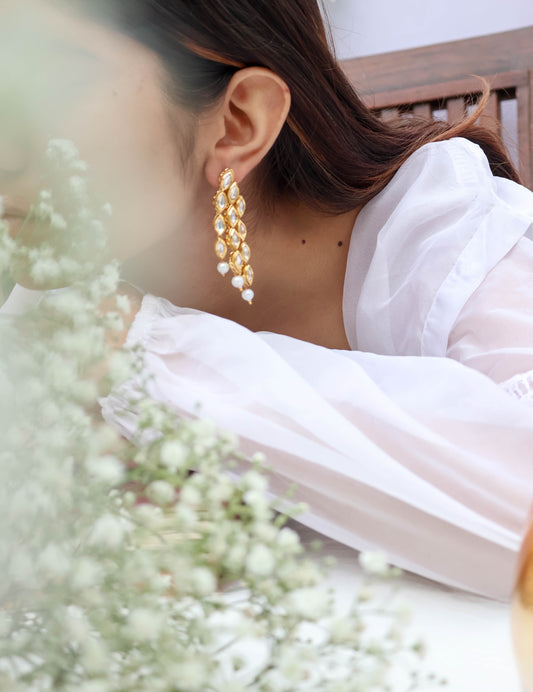 Humza Kundan Pearl Earrings