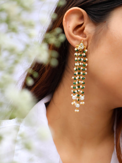 Taimur Green Kundan Earrings