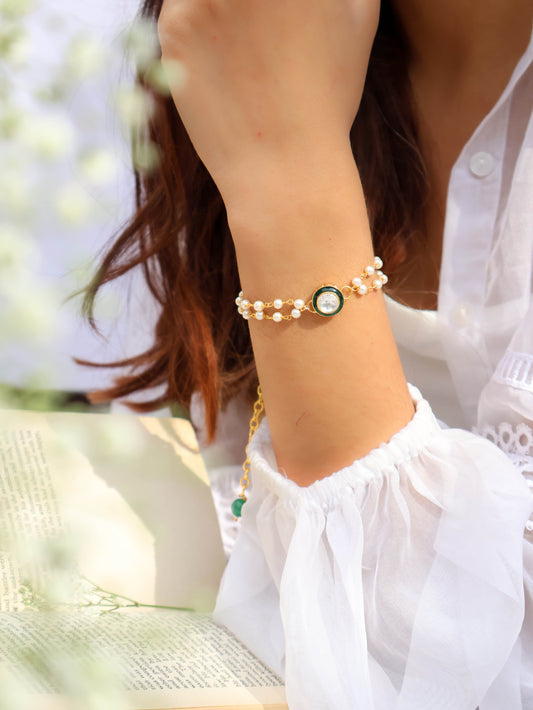 Aziza Green Polki Bracelet