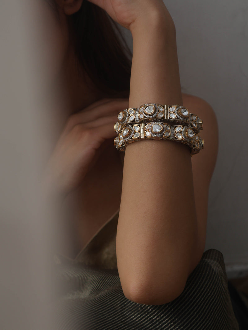 Emiko Polki Bangles - Set of 2
