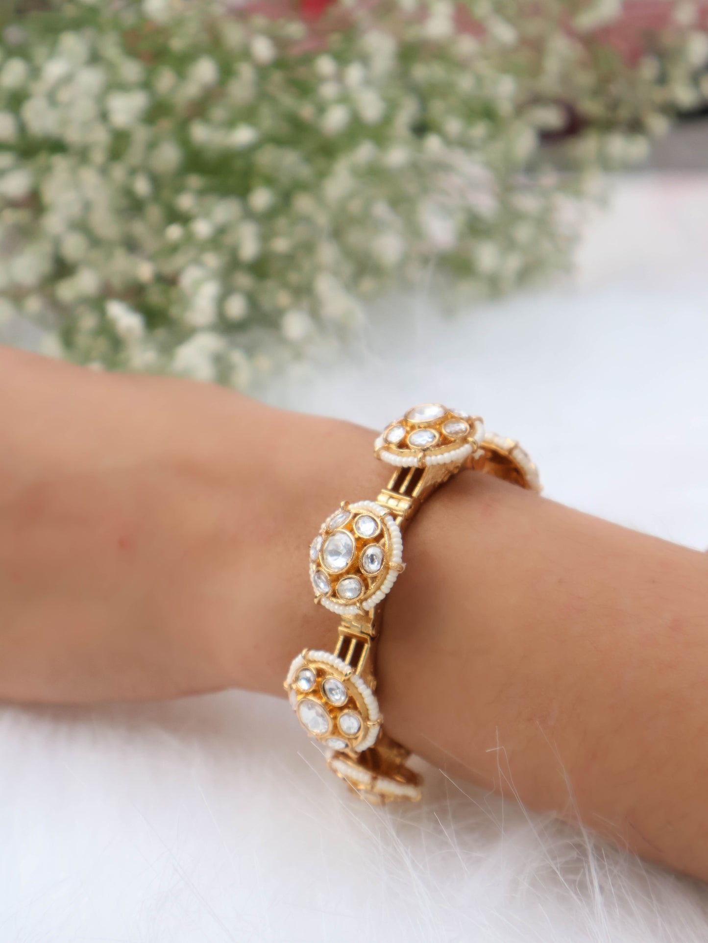 Ruma Floral Kundan Bracelet