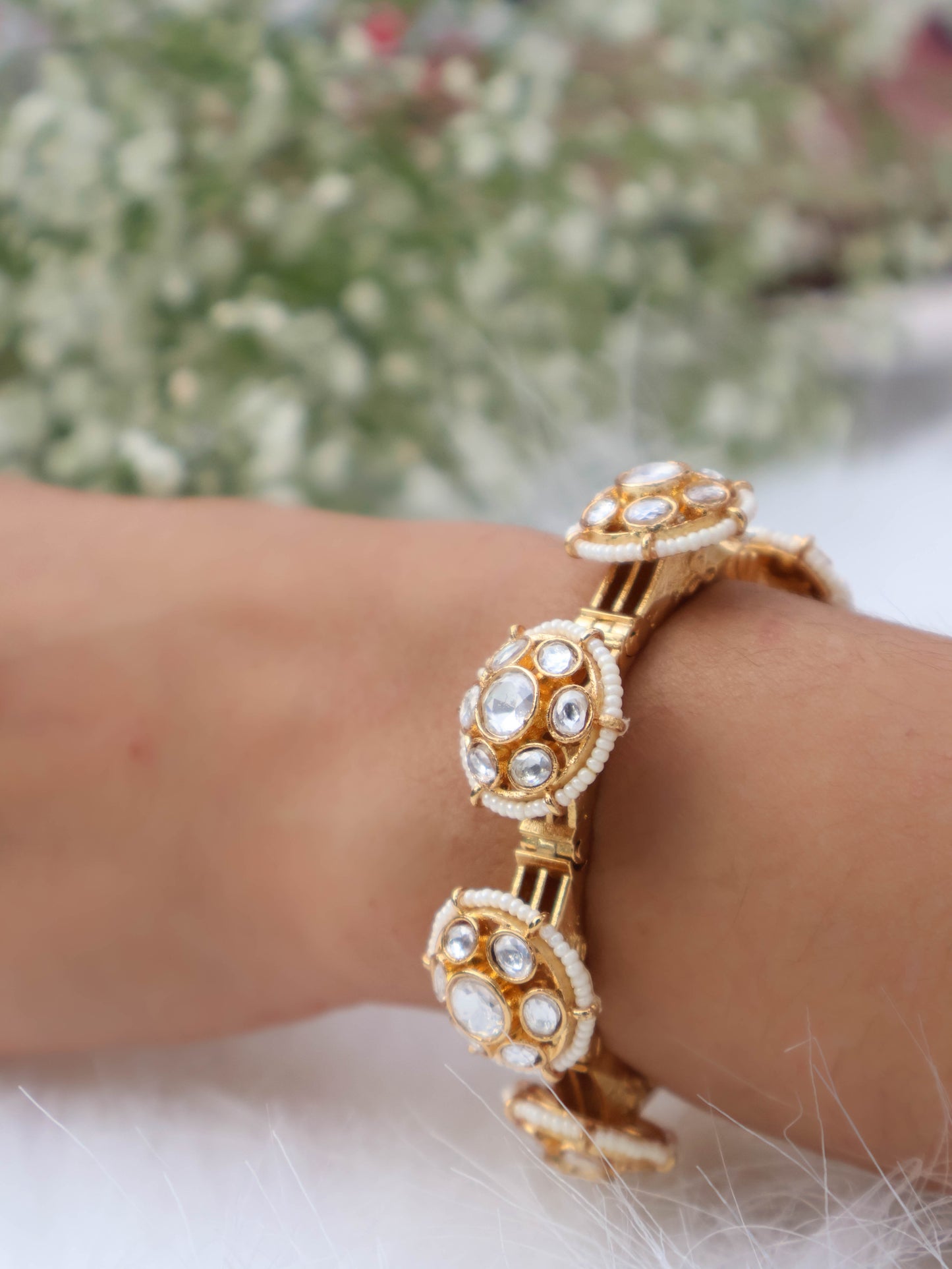 Ruma Floral Kundan Bracelet