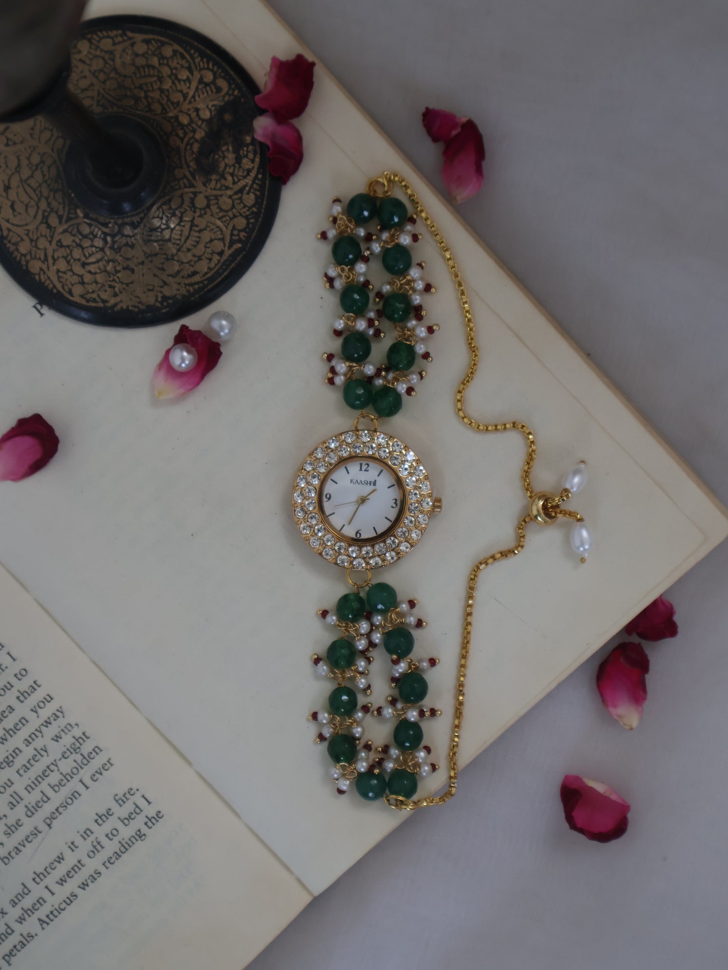 Stella Green Kundan Wrist Watch