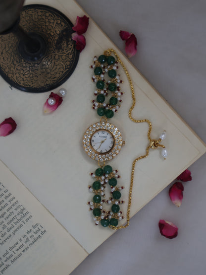 Stella Green Kundan Wrist Watch