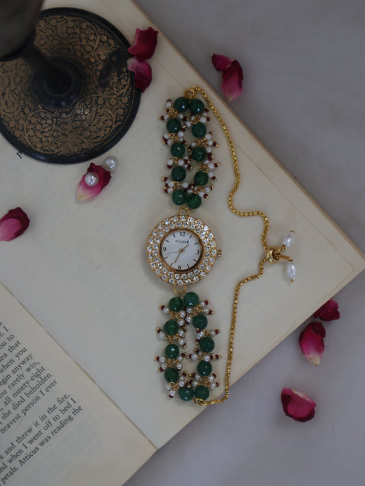 Stella Green Kundan Wrist Watch