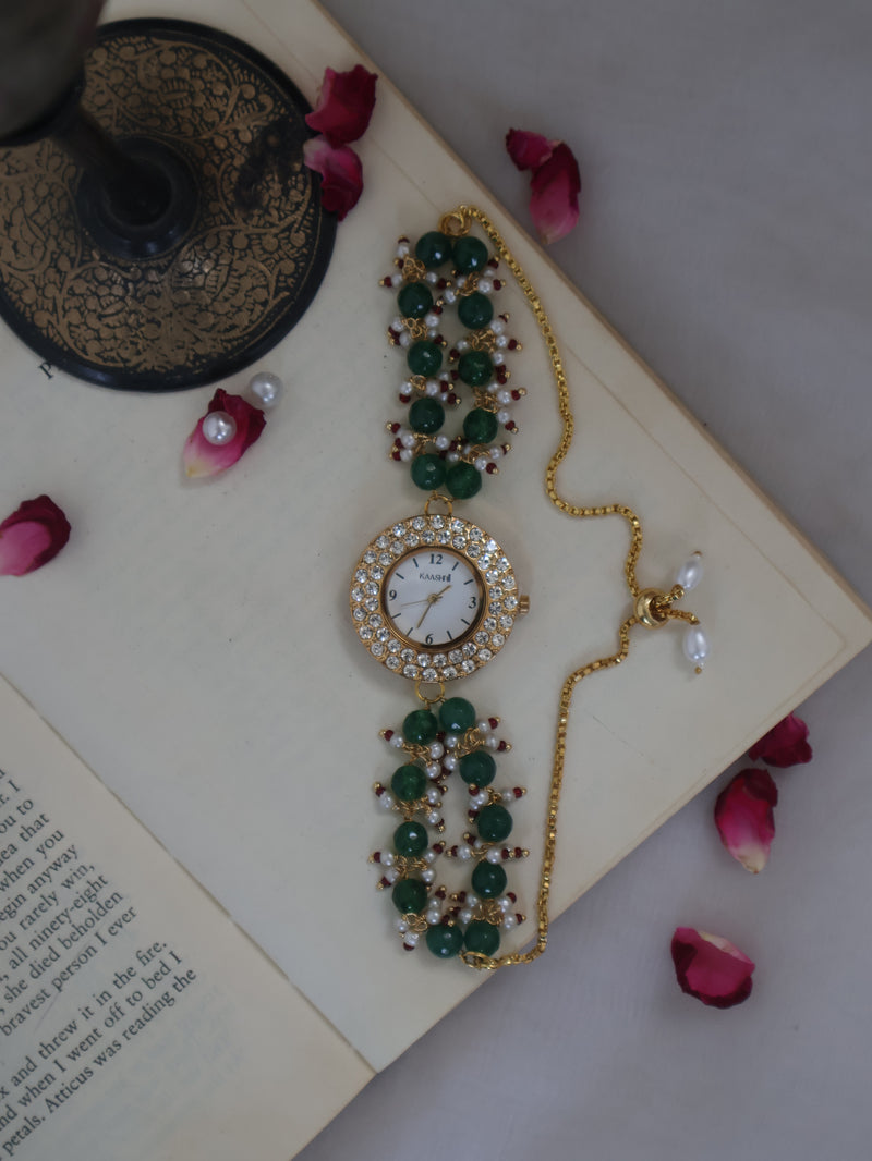 Stella Green Kundan Wrist Watch