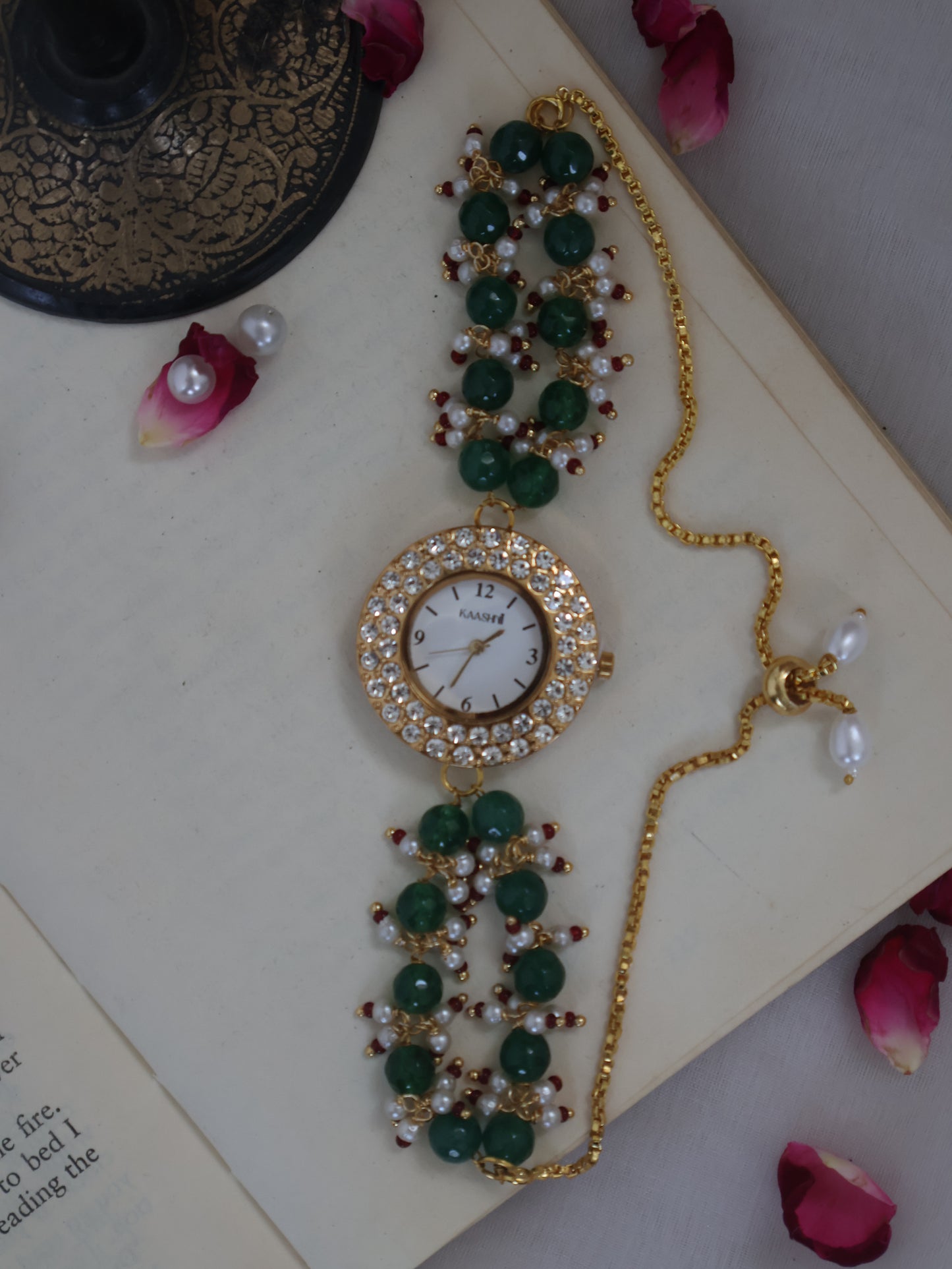 Stella Green Kundan Wrist Watch