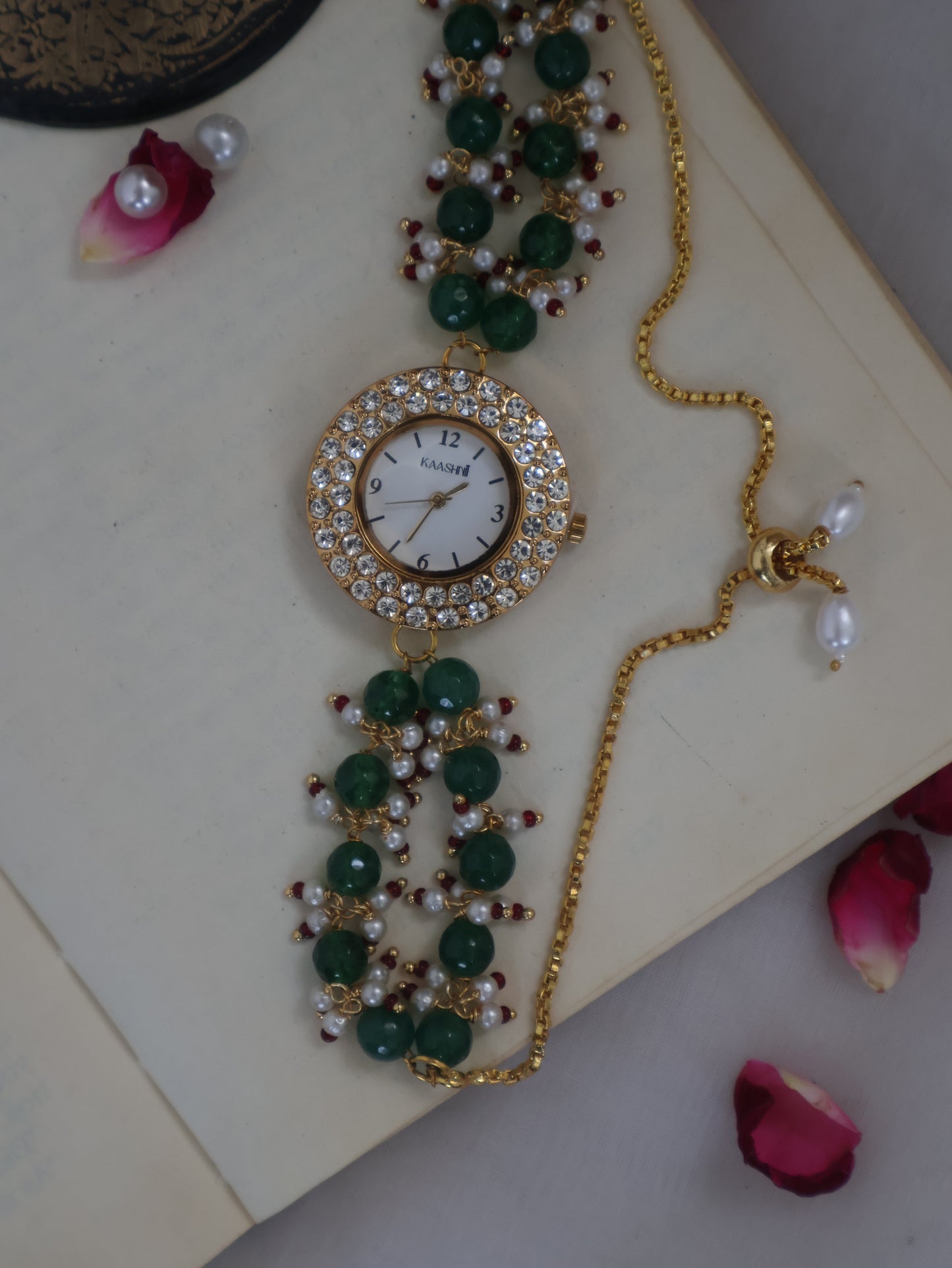 Stella Green Kundan Wrist Watch