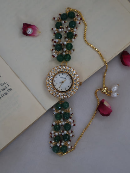 Stella Green Kundan Wrist Watch