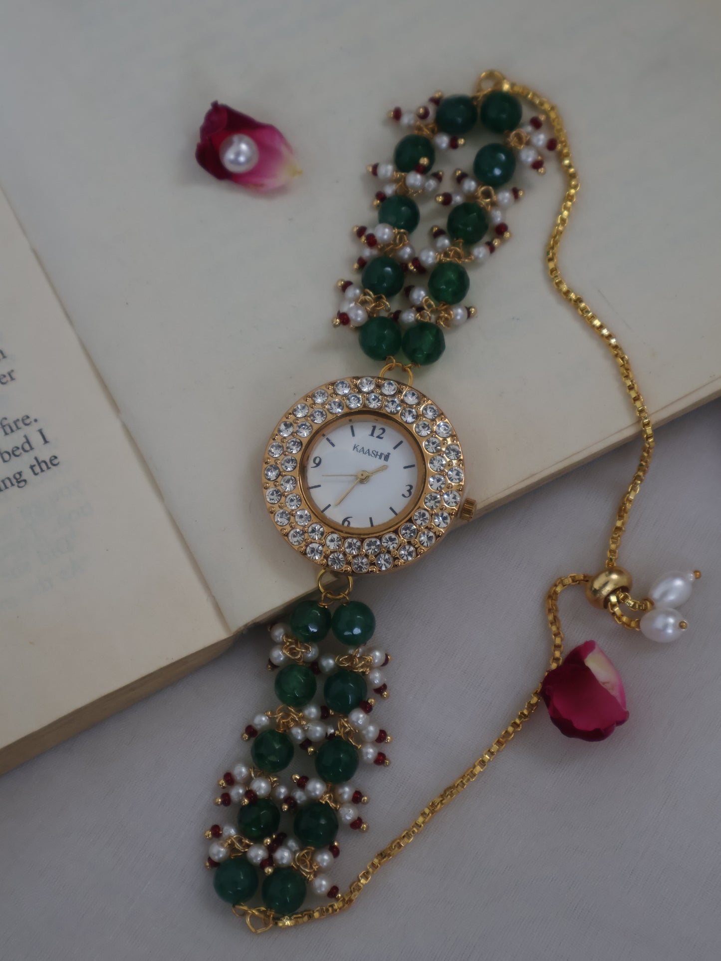 Stella Green Kundan Wrist Watch