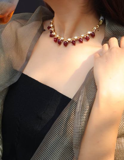 Izra Kundan Red Necklace