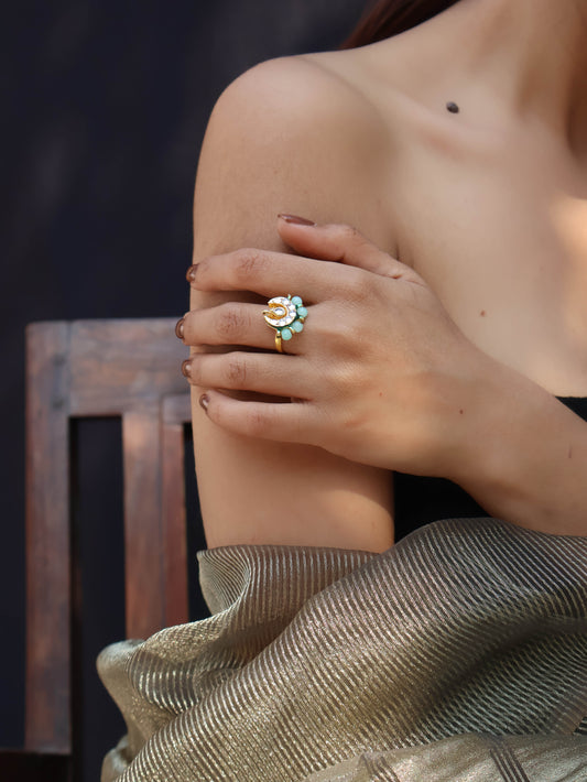 Kubra Turquoise Kundan Ring