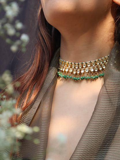 Zufra Kundan Mint Green Necklace