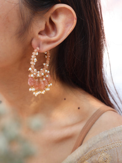 Munira Pink Chandbali Earrings