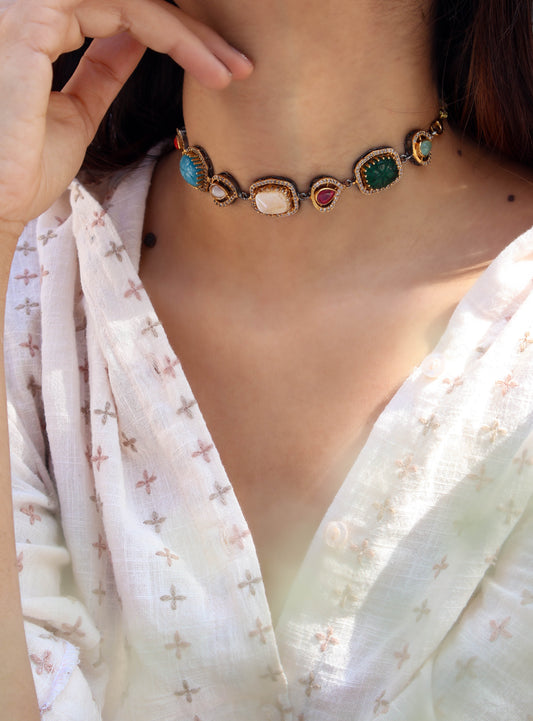 Rae Multicolored Choker Necklace