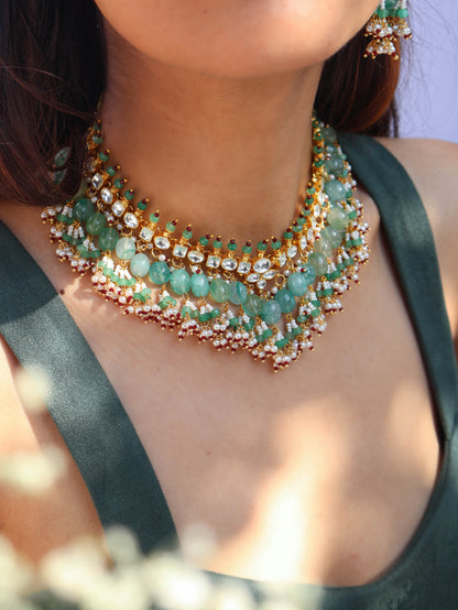 Sehej Mint Green Necklace Set