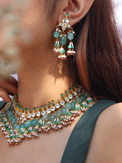 Sehej Mint Green Necklace Set