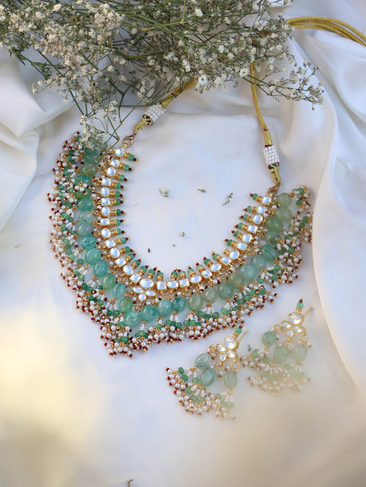 Samant Mint Green Necklace Set