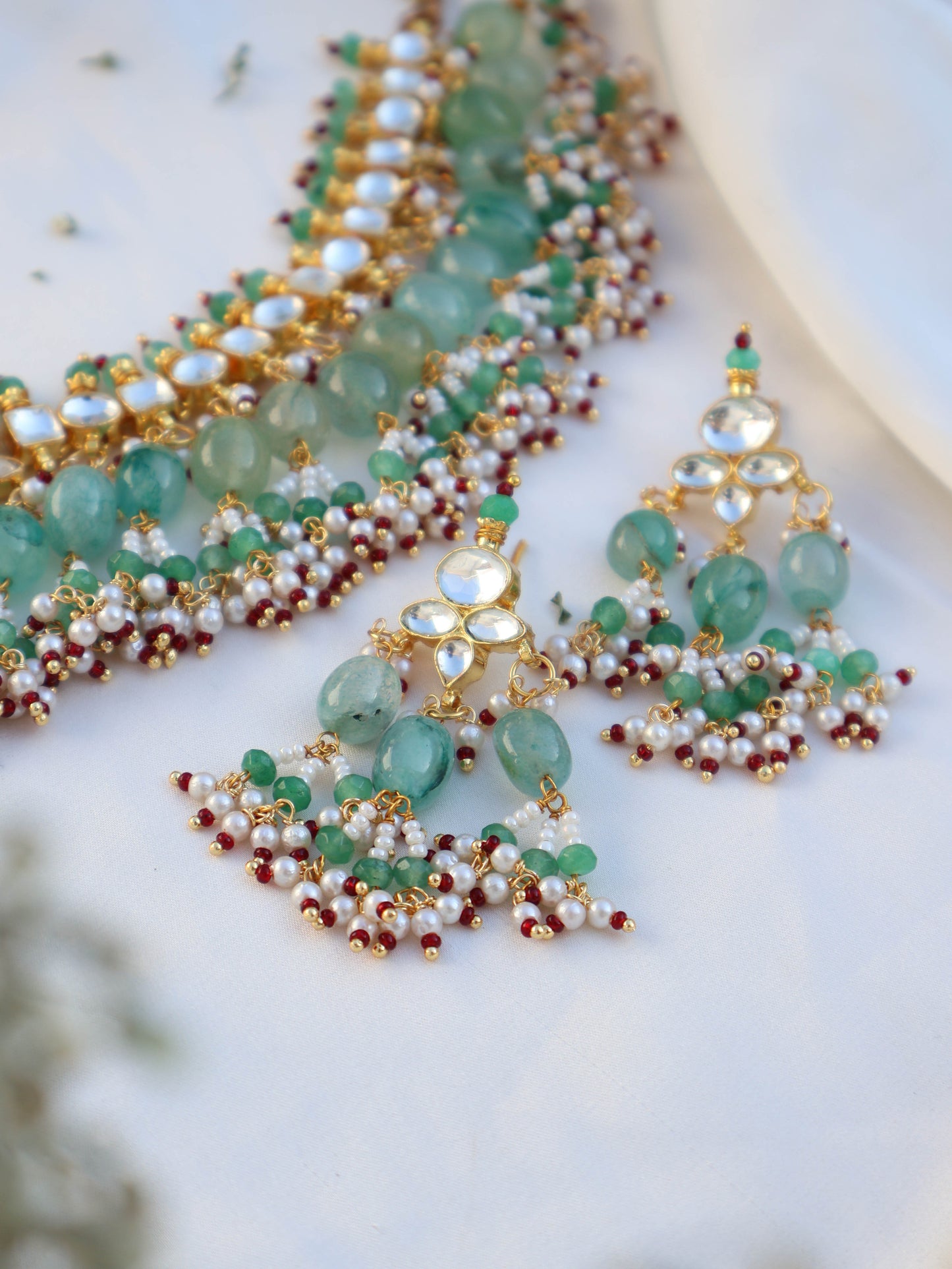 Samant Mint Green Necklace Set