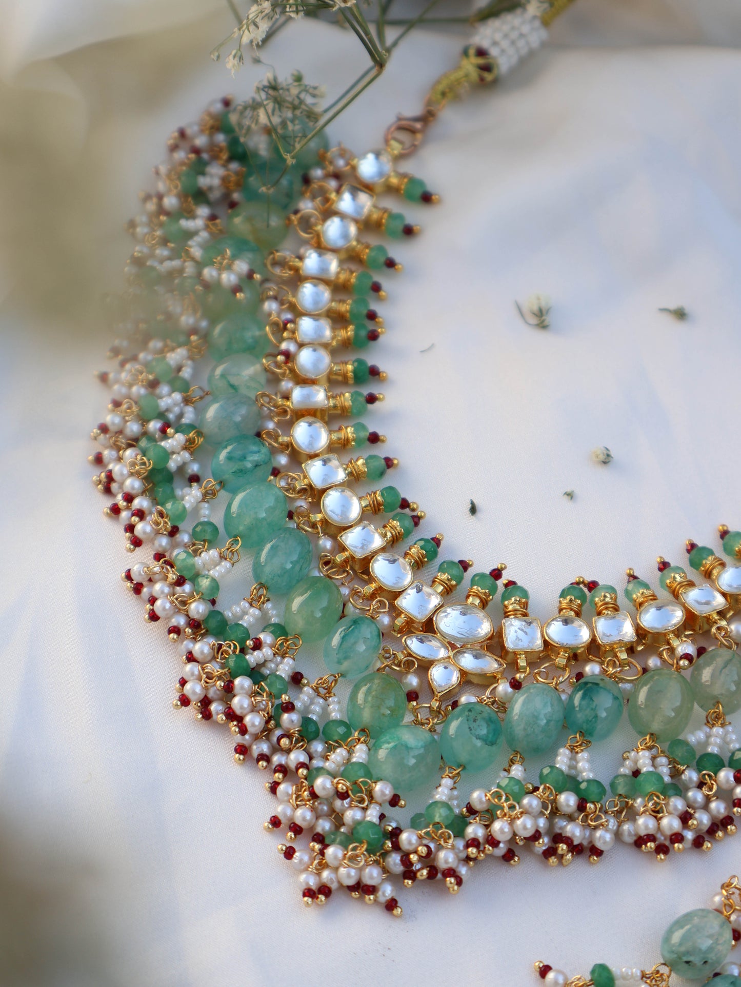 Samant Mint Green Necklace Set