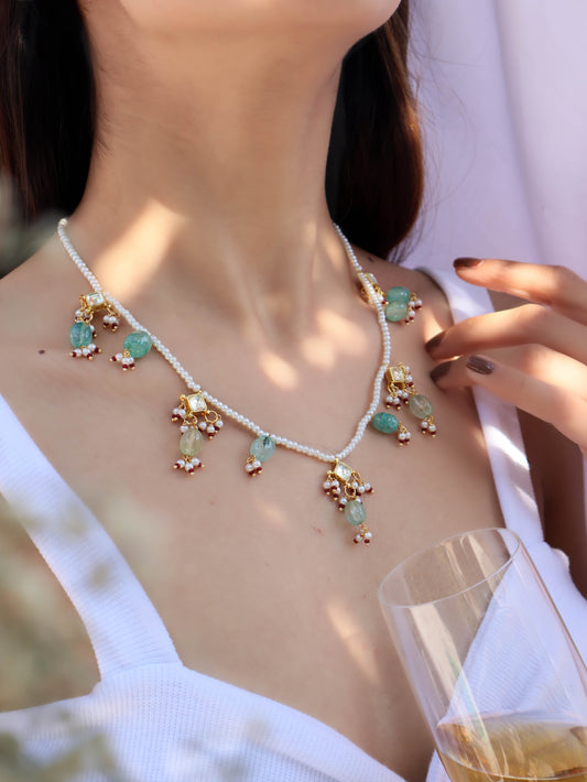 Luft Mint Green Kundan Necklace