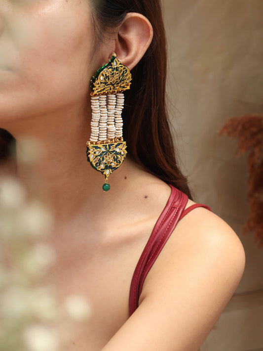 Shishir Meenakari Kundan Earrings