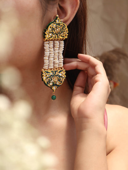 Shishir Meenakari Kundan Earrings