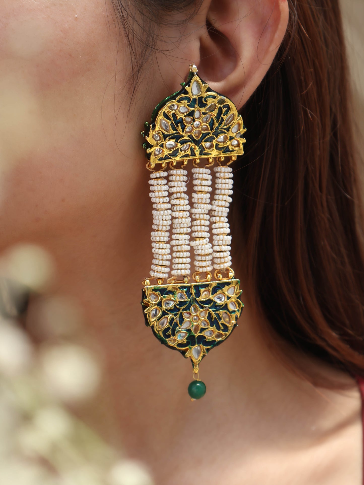 Shishir Meenakari Kundan Earrings