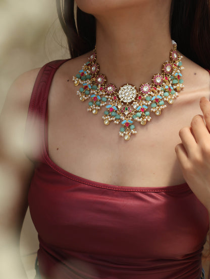 Vaadra Multicolored Kundan Necklace
