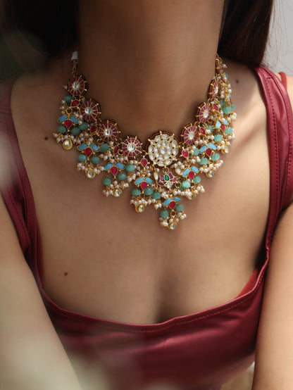 Vaadra Multicolored Kundan Necklace