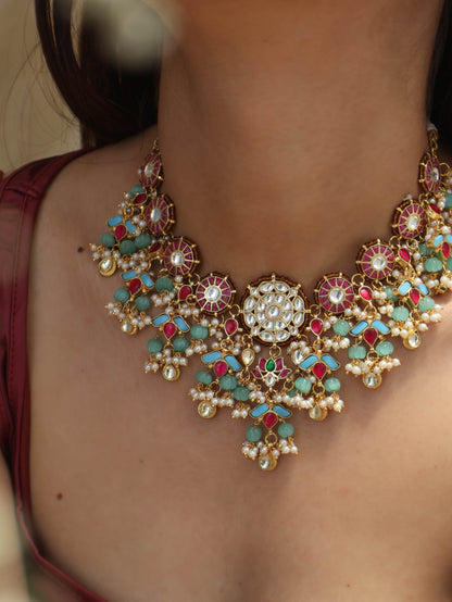 Vaadra Multicolored Kundan Necklace