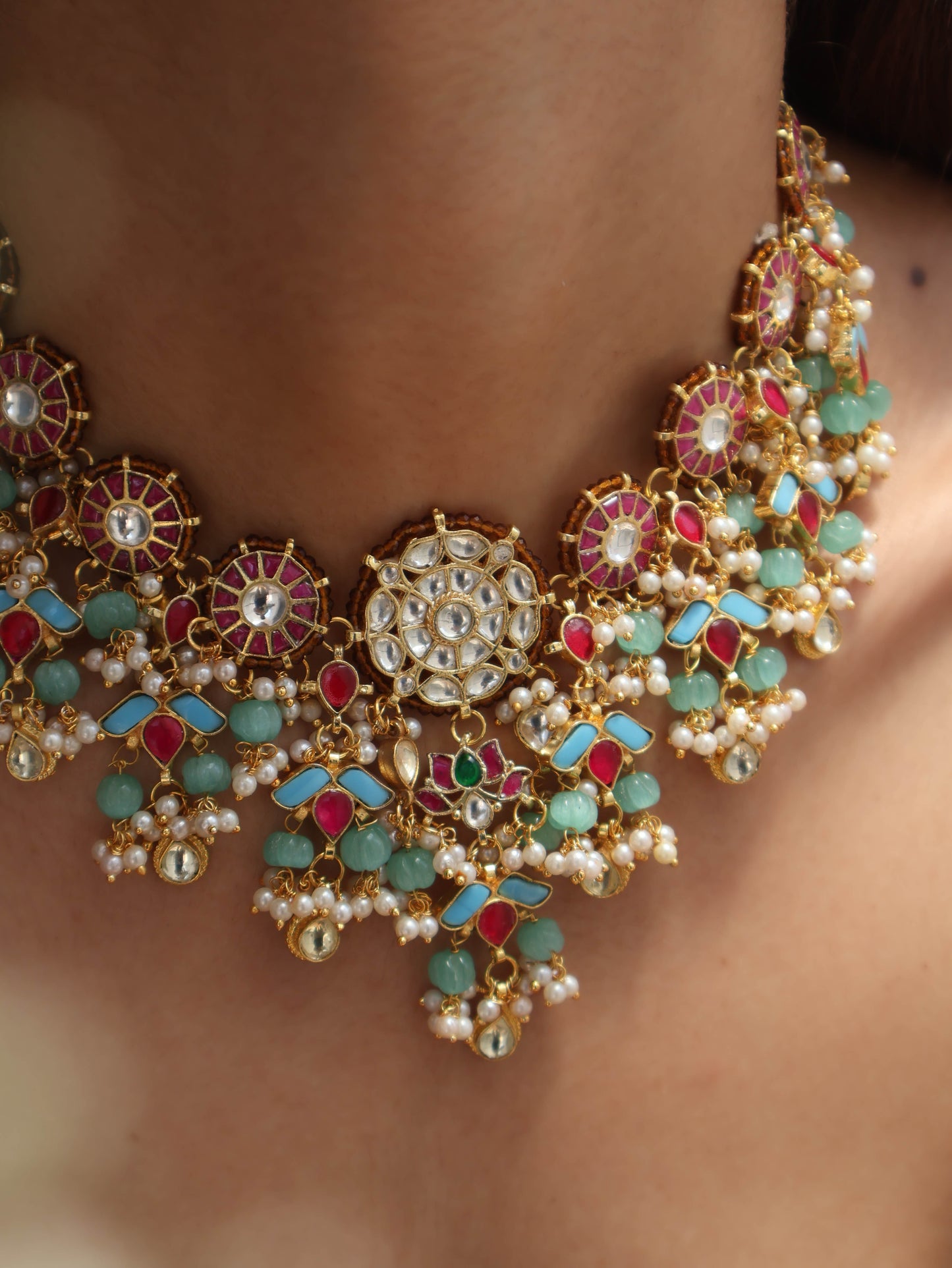 Vaadra Multicolored Kundan Necklace