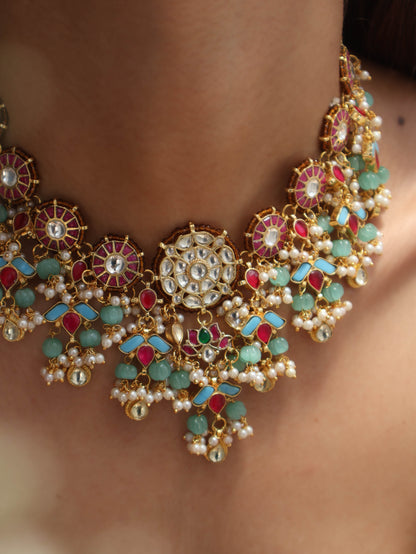 Vaadra Multicolored Kundan Necklace