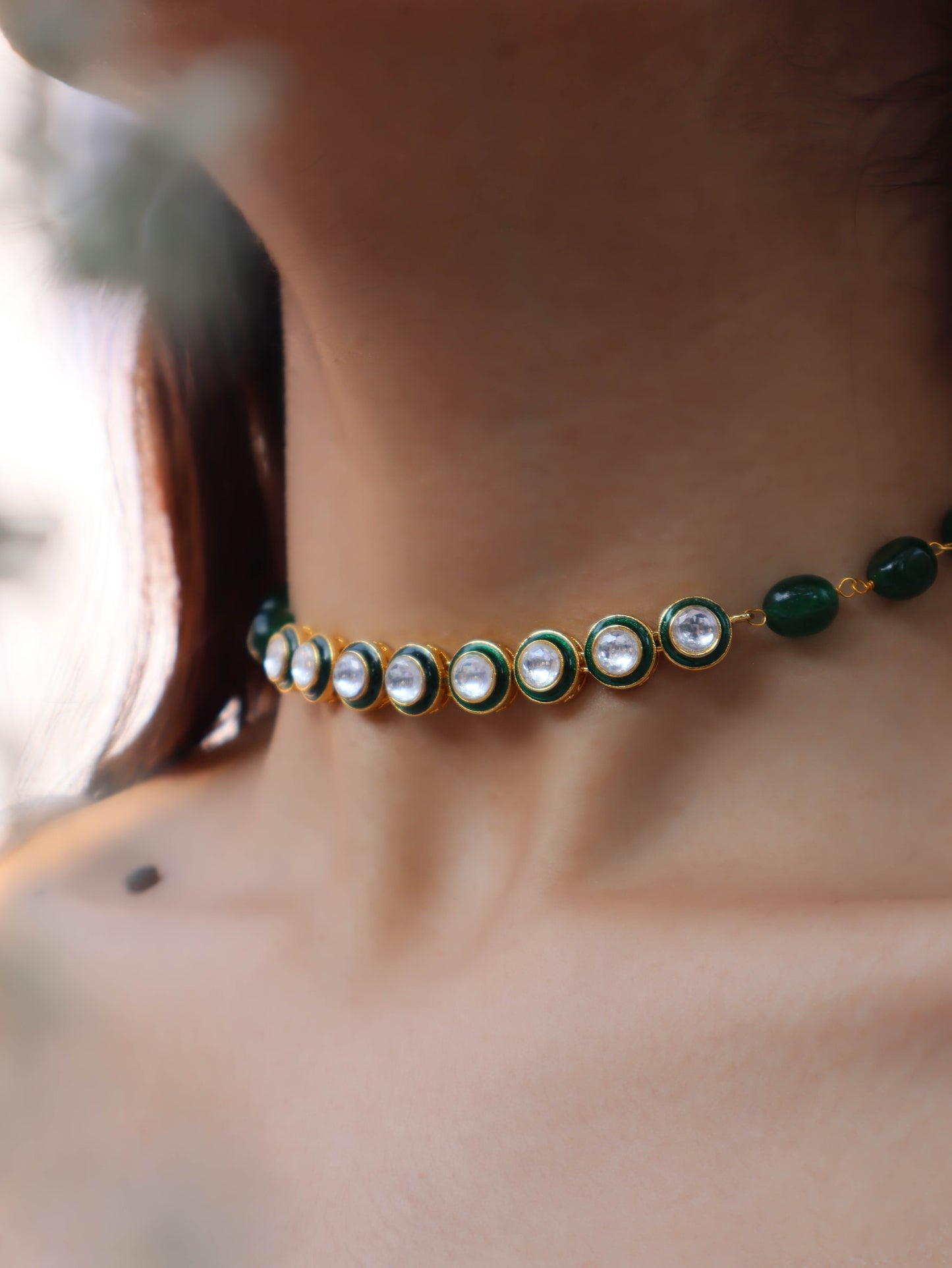 Rubab Green Polki Necklace