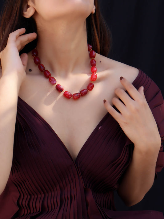 Amber Red Necklace