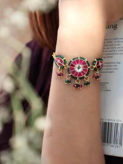 Uzma Red Kundan Bracelet