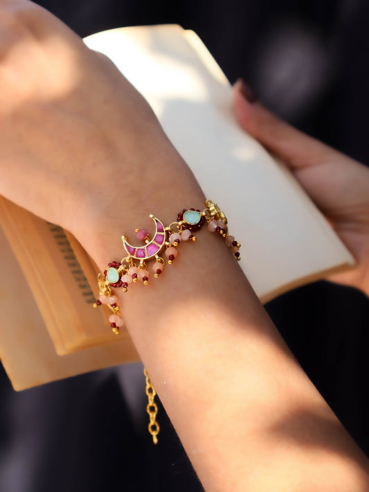 Saba Pink Kundan Bracelet