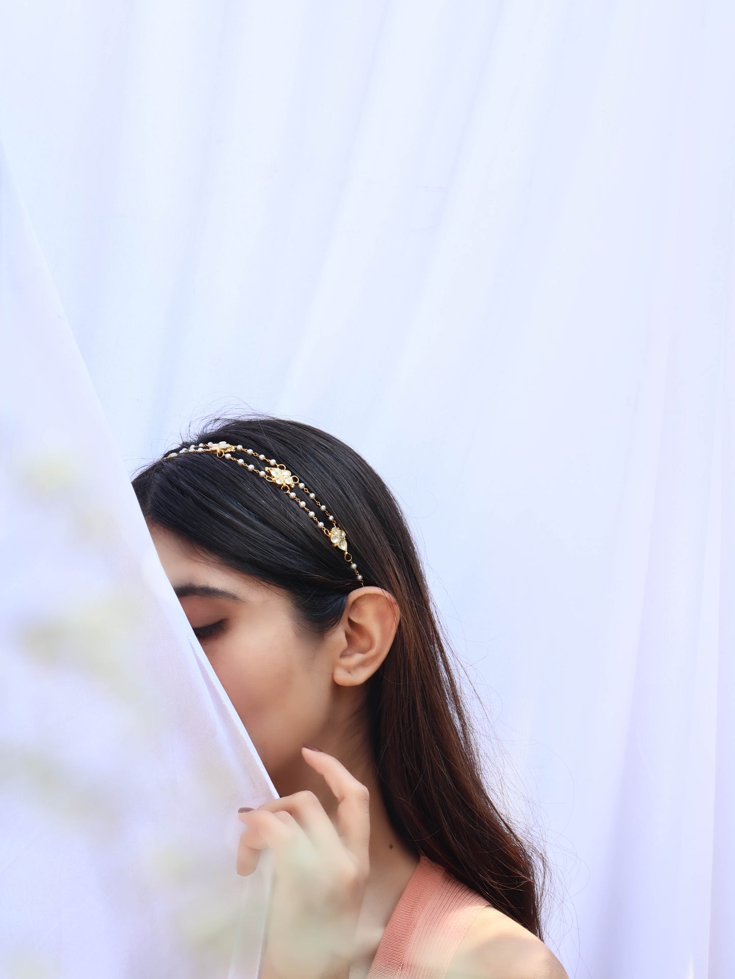 Uzma Kundan Pearl Headband